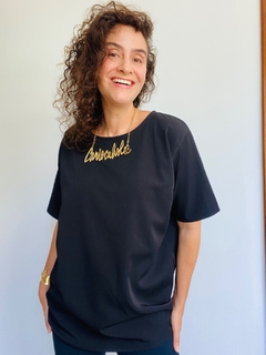 Camiseta Básica Crepe Preto
