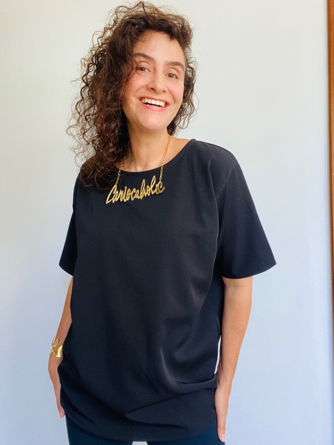 Camiseta Básica Crepe Preto