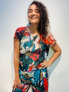 Camiseta Cropped Vual de Malha Joan Verde - buy online