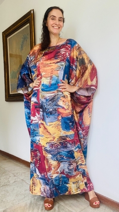 Vestido Maxi Longo Cetim Pop Paint - buy online