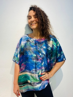Camiseta Morcego Cetim Joan Blue - online store
