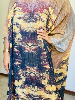 Vestido Plissado Longo Crepe Monet Amarelo - loja online