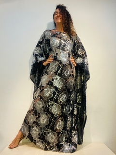 Vestido Maxi Longo Paetê Fiori Neri - loja online