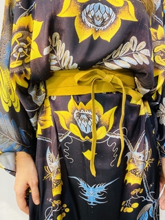 Vestido Maxi Longo Cetim Passaro Azul on internet