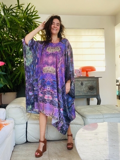 Vestido Maxi Curto Cetim Monet Lilás na internet