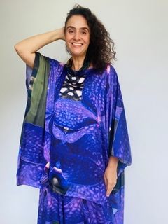 Camiseta Maxi Cetim Orquidea Roxo - ALESSA