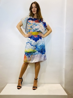 Imagem do Vestido Kaftan Cetim Mar