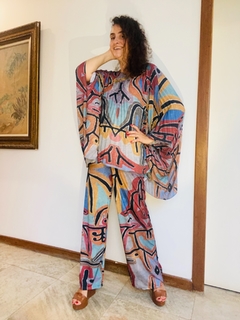 Camiseta Plissada Crepe Paul Klee Rosa