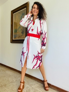 Vestido Chemise Crepe Coral