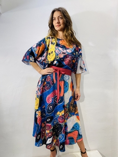 Vestido Morcego Evasê Crepe Arabesco - buy online