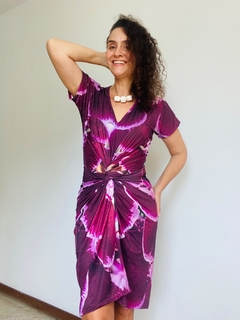 Vestido Torcido Jersey Orquidea Vinho on internet