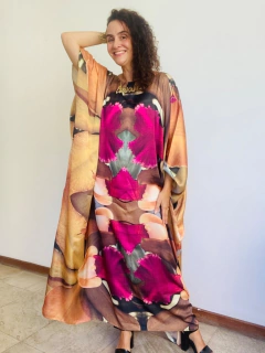 Vestido Maxi Longo Cetim Orquidea Amarelo