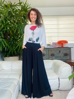 Blusa 3/4 Jersey Rosa Única Branca - comprar online