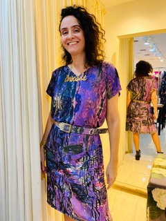 Vestido Kaftan V Jersey Lilás - ALESSA