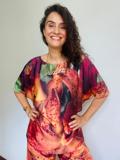 Camiseta Morcego Cetim Orquídea Laranja on internet