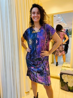 Vestido Kaftan V Jersey Lilás - ALESSA