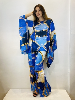 Camiseta Maxi Morcego Cetim Blue - ALESSA