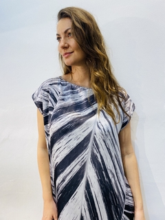 Vestido Kaftan Longo Folha Listra on internet