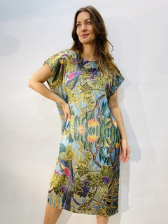 Vestido Kaftan Curto Cetim Arara Verde na internet