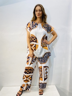 Camiseta Kaftan Cetim Indigena - ALESSA