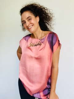 Camiseta Kaftan Cetim Antúrio Rosa on internet