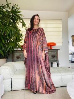 Vestido Maxi Longo Cetim Paul Klee Vermelho - ALESSA