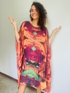 Vestido Plissado Curto Crepe Orquídea Laraja on internet