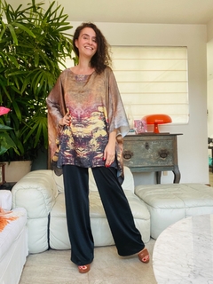 Camiseta Maxi Cetim Monet Amarelo - comprar online