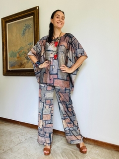 Calça Reta Jersey Paul Klee Cinza