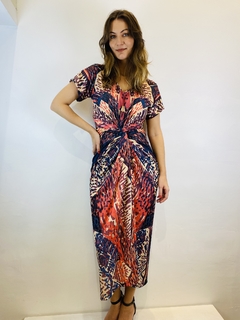 Vestido Torcido Longo Jersey Leque on internet