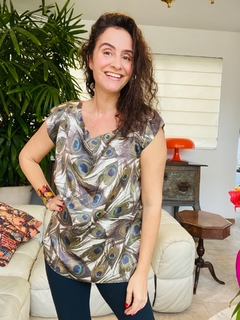 Camiseta Kaftan Seda Pavão Corrido - buy online