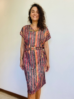 Vestido Kaftan V Jersey Paul Klee Vermelho