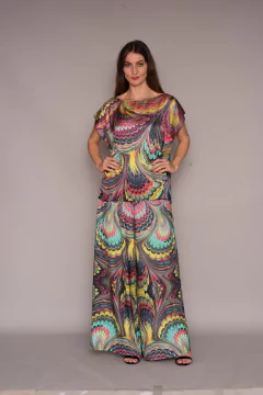 Camiseta Kaftan Cetim Marmorizado