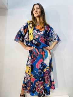 Vestido Morcego Evasê Crepe Arabesco - buy online