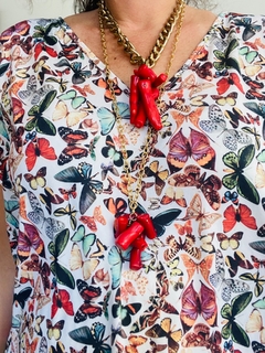 Camiseta Kaftan V Jersey Borboletas - comprar online