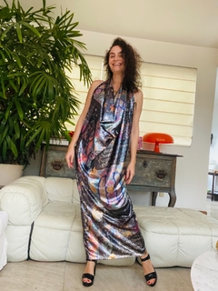Vestido Maxi Gola Longo Paetê Roma Amor - ALESSA