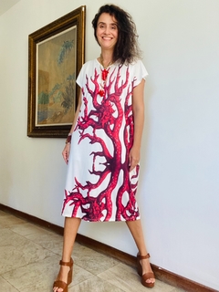 Vestido Kaftan V Jersey Coral - buy online
