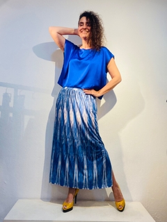 Saia Longa Reta Jersey Glacial Listras - ALESSA