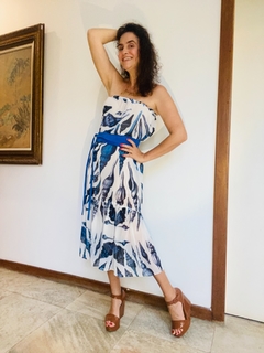Saia Babados Longa Chiffon Concha Azul - loja online