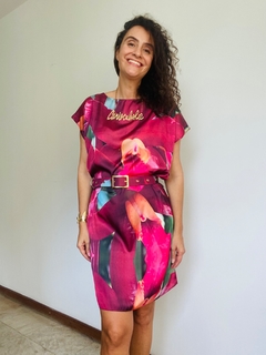 Vestido Kaftan Cetim Orquídea Vermelho - online store