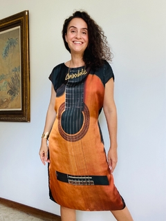 Vestido Kaftan Cetim Violão