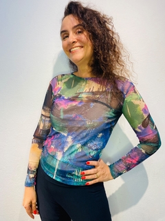 Blusa Pele Tule Joan Blue - buy online