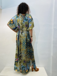 Vestido Asa Longo Cetim Arara Verde - ALESSA