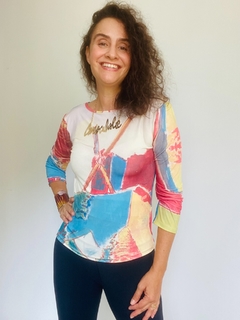 Blusa Fit 3/4 Jersey Moinho - ALESSA