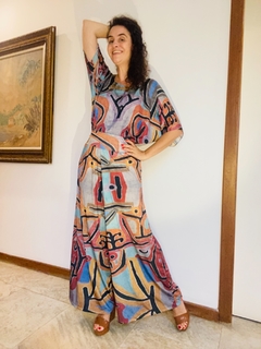 Image of Calça Evasê Jersey Paul Klee Rosa