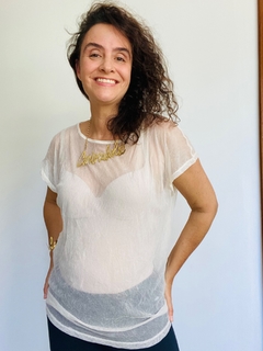 Camiseta Kaftan Tule Bege - comprar online
