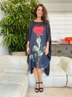 Vestido Maxi Curto Cetim Rosa Única Preto - comprar online
