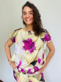 Camiseta Kaftan Cetim Orquídea Branco - buy online