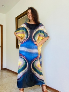 Vestido Amplo Cetim Praia - ALESSA