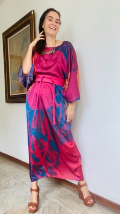 Imagem do Vestido Maxi Longo Cetim Pop Flower